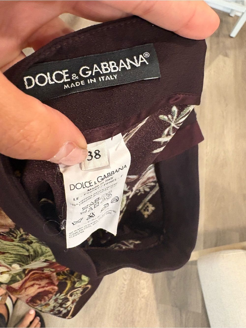 Dolce & Gabbana Brown Crepe Key Print Fitted Cropped Pants - Picture 7 of 11